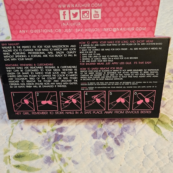 NAILHUR Makeup Reusable Nails Tuxedo Set Oval Style - Picture 5 of 5